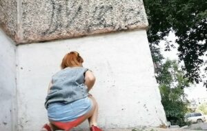 Going to the store, shit in shorts with ModelNatalya94 Outdoors Pooping